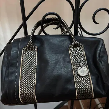 MAMUZ 블랙 가죽 보스턴 백 새상품급