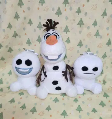 디즈니 겨울왕국 올라프 스노우기스 인형 배지 세트