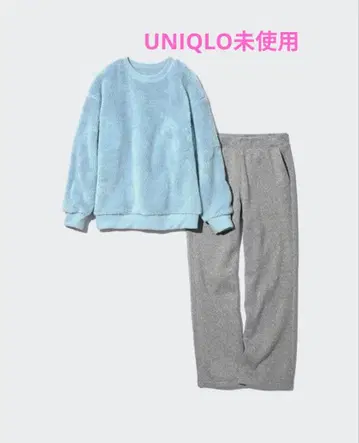 미사용 새상품 UNIQLO 퍼리 플리스 세트 긴팔 룸웨어 M