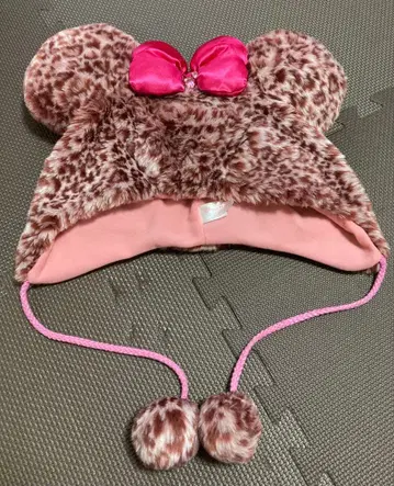 디즈니 팬캡 미니 핑크 레오파드 무늬