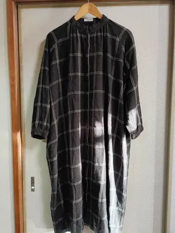 체크 원피스 블랙