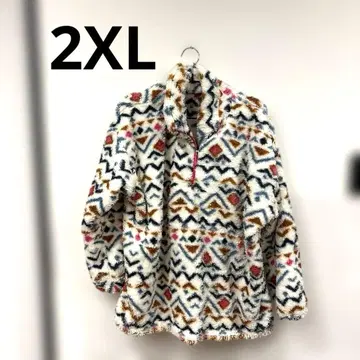 기하학 패턴 플리스 자켓 2XL