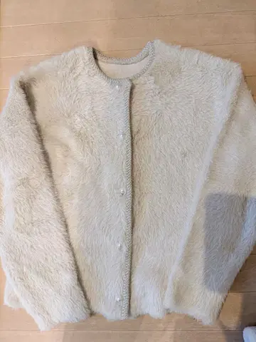 아이보리 보아 자켓