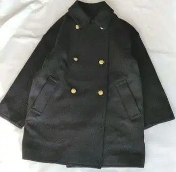 Super 100 더블 크로스 P 코트 블랙