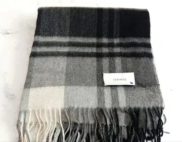 [ 미사용 ] 캐시미어 100% cashmee 체크 머플러 스톨 대형
