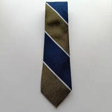 [새상품급] FAIR FAX 넥타이 네이비&그린 레지멘탈