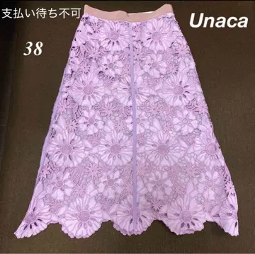 Unaca 아나카 플라워컷 스커트 롱 스커트 종아리 기장 38 M