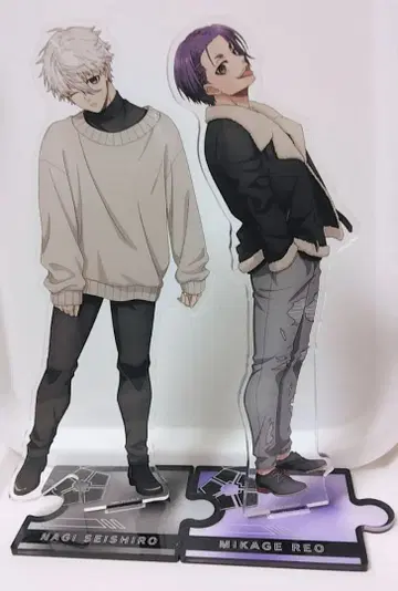 블루 록 아크릴 스탠드 라운드 원 나기 레이오