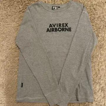 AVIREX 그레이 와플 원단 서멀 롱T