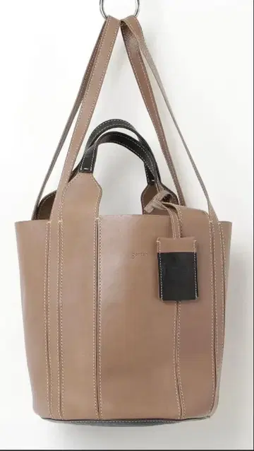 genten 가죽 토트백 베이지