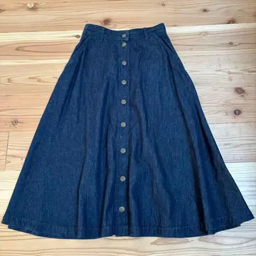 To b by agnes b 에네스베 인디고 데님 롱 스커트