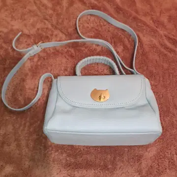 색스 블루 소가죽 숄더백