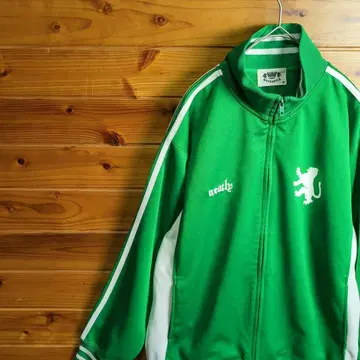 트랙 자켓 저지 그린 자수 M 디자인 프린트 캐주얼 구제 의류