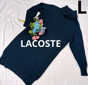 LACOSTE 터틀 니트 원피스 튜닉 네이비 여성용 L 상당