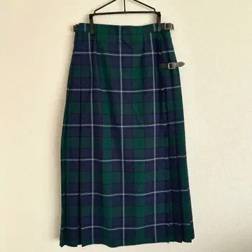 타탄 체크 롱 플리츠 랩스커트 GLEN NEVIS