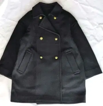 Super 100 더블 크로스 P 코트 네이비