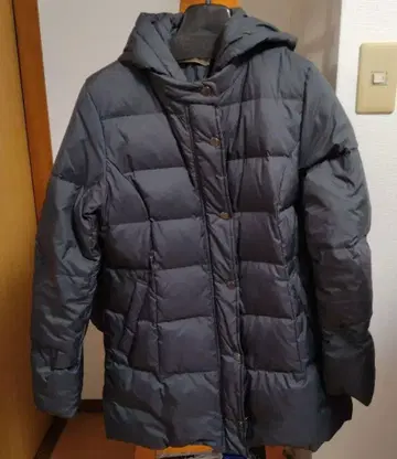 크로커다일 다운 코트 블랙