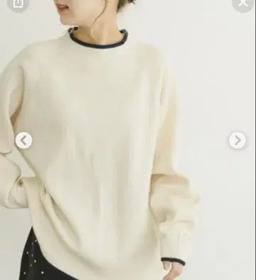 freaks store 배색 라인 리브 니트 하이넥 풀오버