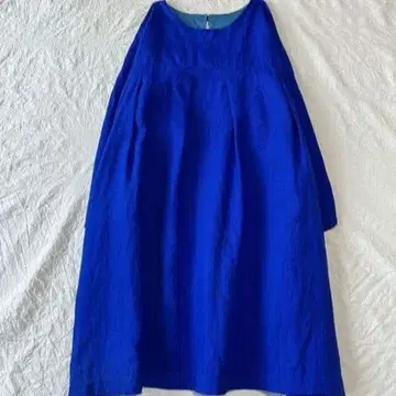 핸드메이드 작가님 루즈핏 긴팔 튜닉 로얄 블루 린넨