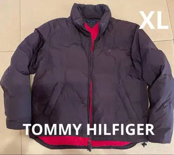 타미힐피거 퀼팅 다운 자켓 브라운/안쪽은 레드 빨간색