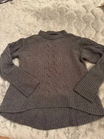 밴야드 스톰 케이블 짜임 니트 캐시미어 혼방 롱 리브 라운드 헴