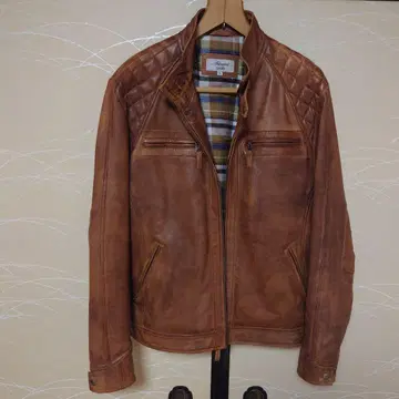 Ashwood luxury 가죽 자켓 가죽 점퍼 L 브라운 갈색