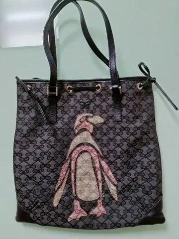 안야 힌드마치 토트백 펭귄 패치워크 레어 희귀