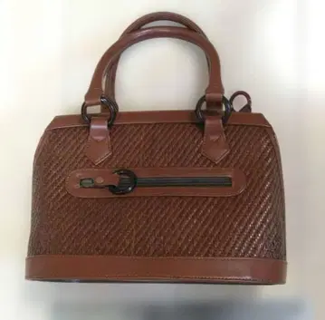 브라운 뜨개질 디자인 핸드백 돗자리 짜임