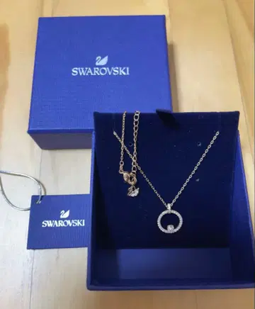 [ 미사용 ] 스와로브스키 로즈 골드 목걸이 SWAROVSKI