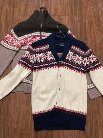 아우터 2세트 노르딕 무늬