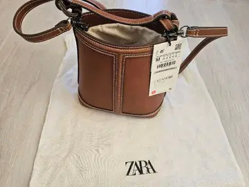 ZARA 브라운 숄더백 천연 가죽