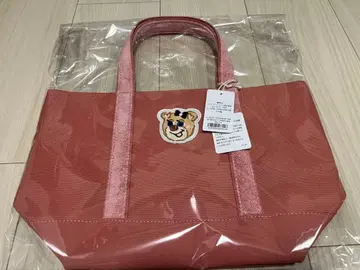 러브리바이페이러 올드 테디 걸 와펜 토트백 핑크 소 사이즈