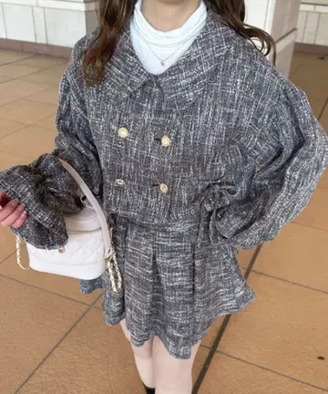 apres jour 아프레 주르 트위드 셋업 그레이