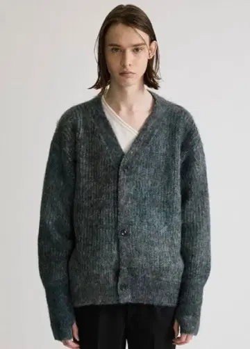 UNITED TOKYO 멀티 믹스 숏 모헤어 가디건 니트