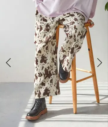 [새상품] 니코앤드 프린트 코듀로이 팬츠 카우 패턴 프리 사이즈