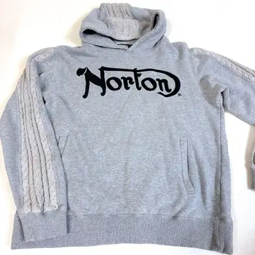 Norton 노튼 풀오버 후드티 맨투맨 이소재 니트 리브 소매
