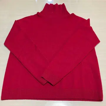 와인 레드 터틀넥 유니클로 긴팔 캐시미어 100%