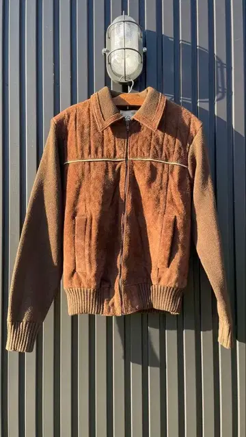 70s vintage knit leather jacket
