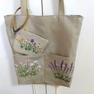 손자수 토트백 미니 파우치 포함