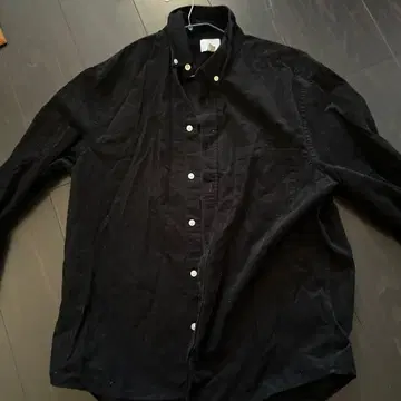 블랙 코듀로이 긴팔 셔츠 버튼 다운