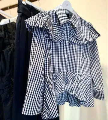 Simone Rocha 체크 프릴 셔츠 시몬 로샤