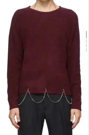 RANDOM IDENTITIES 버건디 울 체인 니트