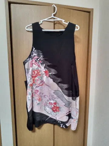 기모노 리메이크 순수 실크 슬리브리스 튜닉