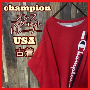 챔피온 남성용 트레이닝복 L 레드 구제 의류 90s 긴팔 맨투맨