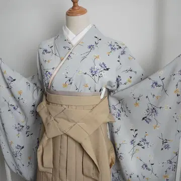 특가 [더스티 블루] 하카마 세트 L 사이즈 일본제 원단 사용