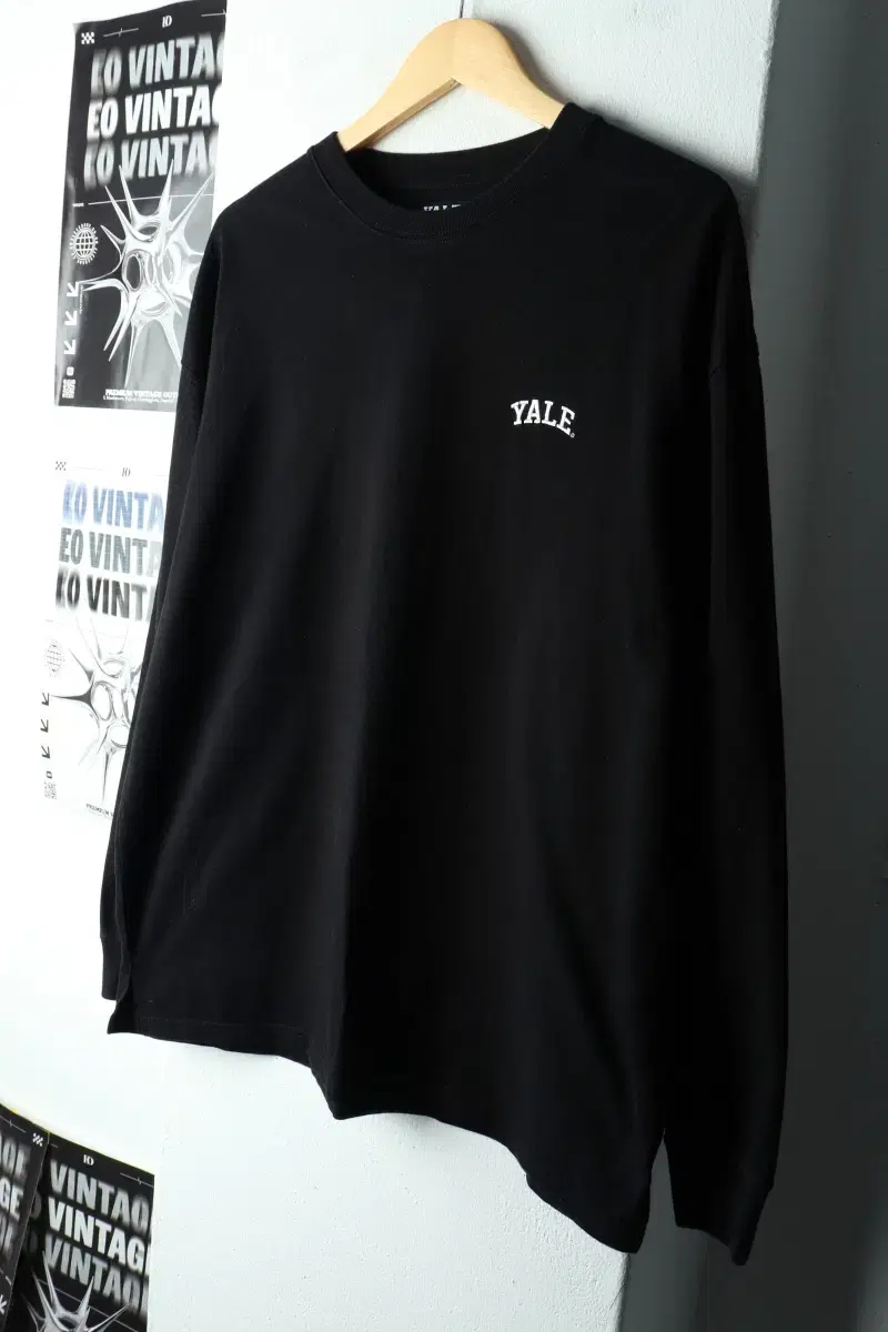 (L-XL) Yale Long Sleeve T-shirt Black Basic - 1618E