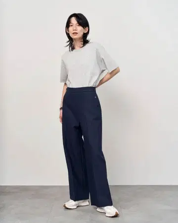 SOEJU 소 와이드 팬츠 워셔블 마린 울 슬랙스