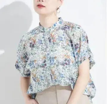 JOURNAL STANDARD L'ESSAGE 도트 턱 슬리브 셔츠