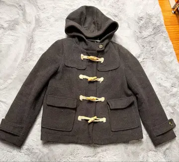 그레이 더플 코트 후드 부착