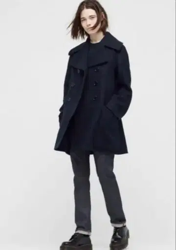 유니클로 +J 질 샌더 더블 페이스 P 코트 콜라보 S 사이즈